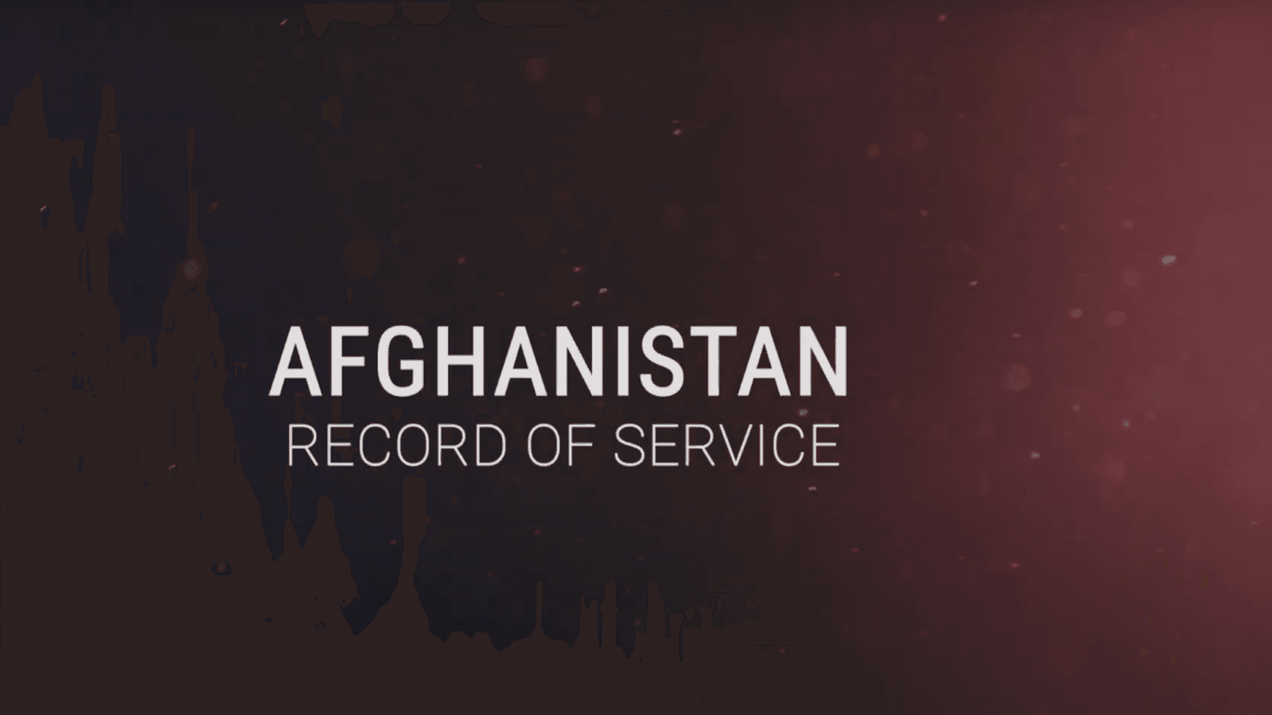 Record of Service: Afghanistan